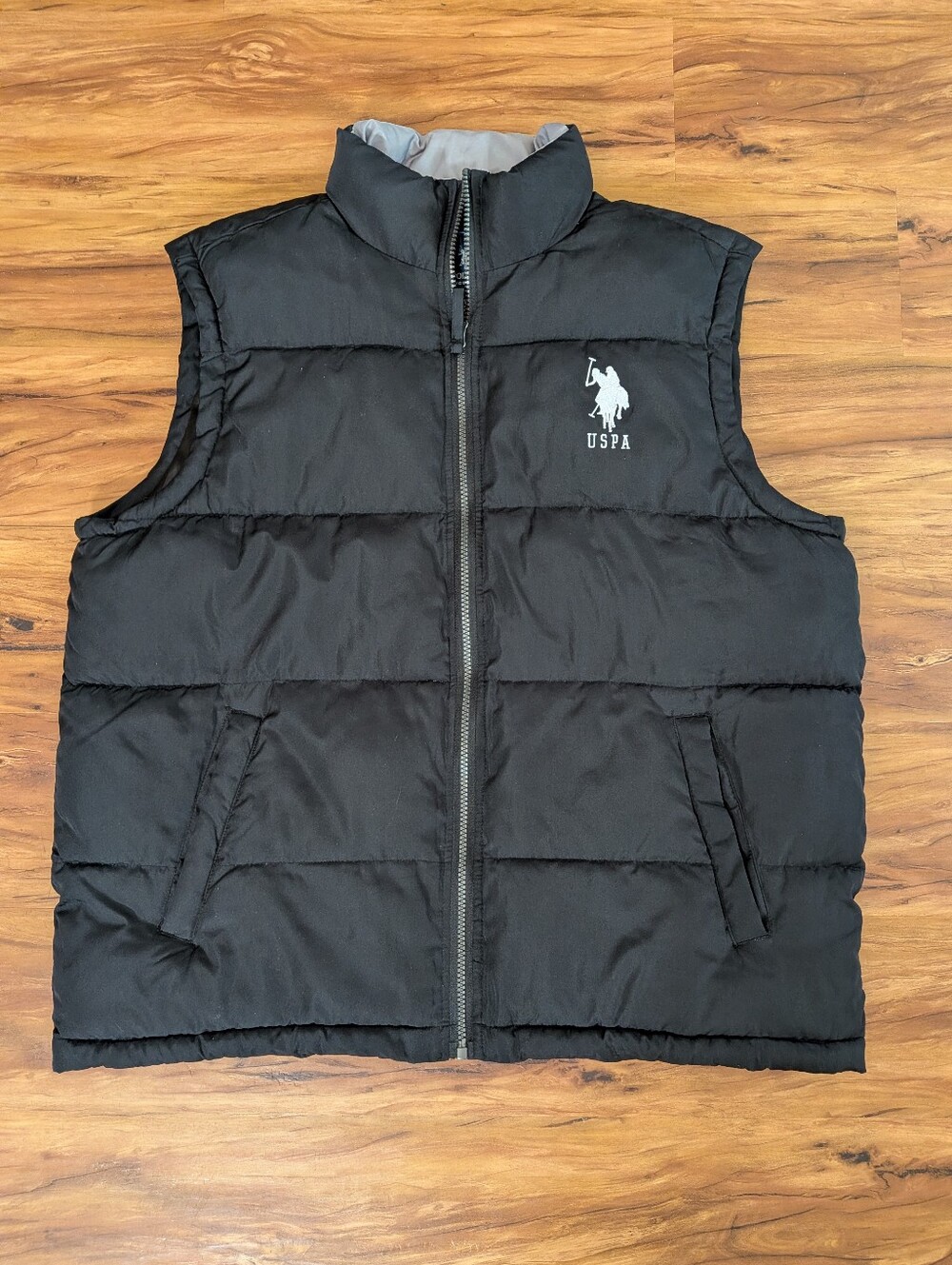 Men's U.S. Polo Assn Black Puffer Vest Size Medium, Preppy, Designer, Casual